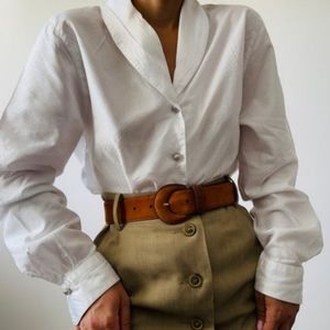 Vintage silky white, elegant blouse.